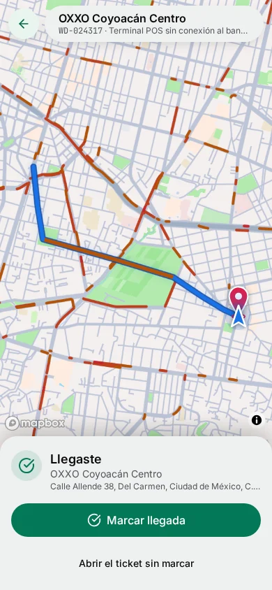 App de campo de waydot: Faisal llega y trabaja sin señal