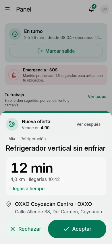 waydot field app: Assigned, offered or handed to a person